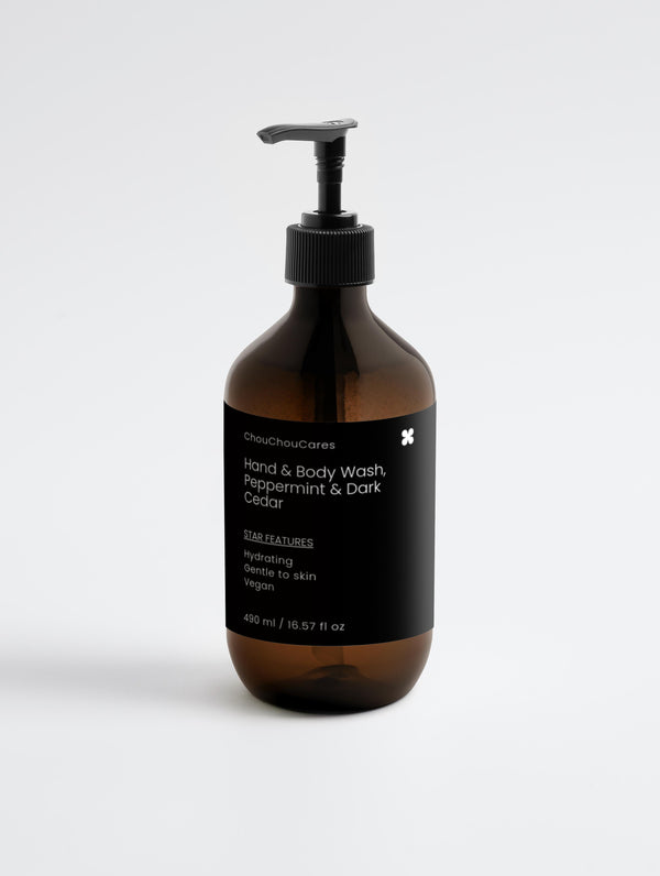 Hand & Body Wash, Peppermint & Dark Cedar